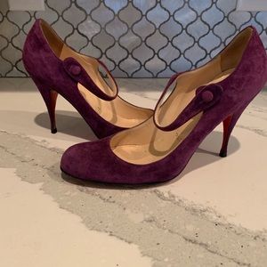 Christian Louboutin Purple Suede Heels Fits 9.5